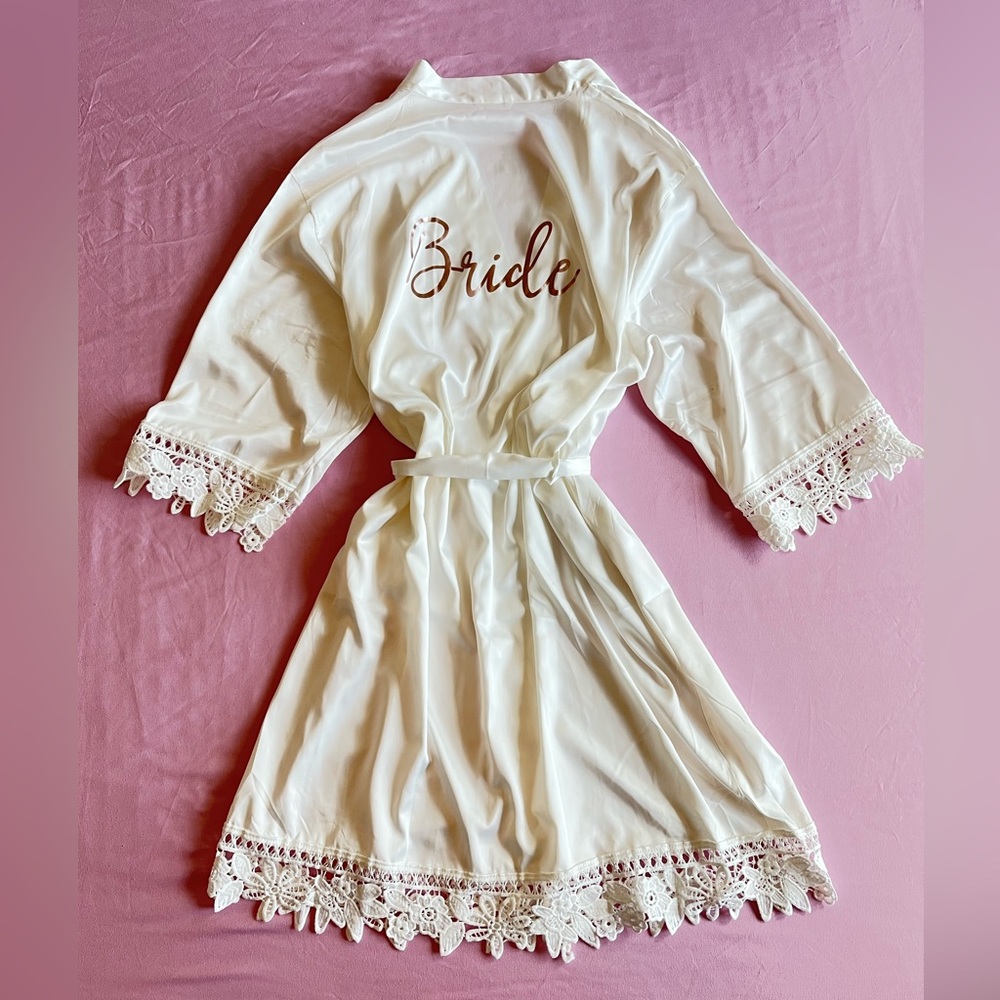 White bridal robe